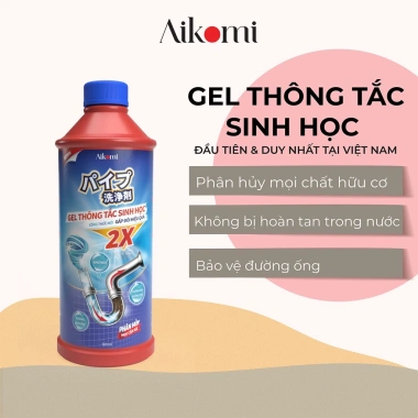 Gel Thông Tắc Sinh Học Aikomi - Vệ sinh cống, sạch ống, chậu rửa bát, nhà vệ sinh, giảm giá 20% chỉ 79.000₫