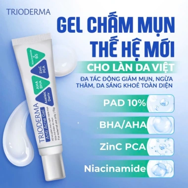 Gel Trioderma 15g - Giảm mụn, mờ thâm, dưỡng da sáng khỏe, chỉ 170.000 VND