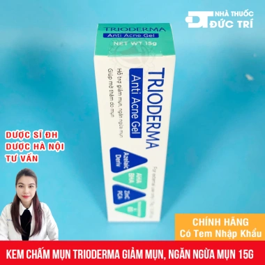 Gel Trioderma Anti Acne 15g Giảm mụn mờ thâm da sạch chính hãng giá 125.000 5 Gel Trioderma Anti Acne 15g Giảm mụn mờ thâm da sạch chính hãng giá 125.000 5