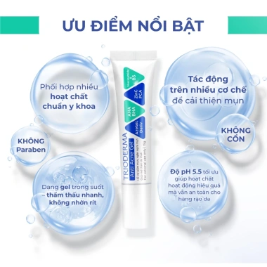 Gel Trioderma Anti Acne 15g - Giảm mụn, thâm nhanh, giá chỉ 154.000đ 3 Gel Trioderma Anti Acne 15g - Giảm mụn, thâm nhanh, giá chỉ 154.000đ 3