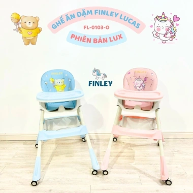 Ghế ăn dặm Finley Lucas Lux nâng cấp đệm in hoạt hình êm dày, gấp gọn UniBaby