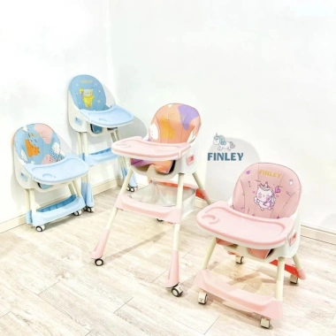 Ghế ăn dặm Finley Lucas Lux nâng cấp đệm in hoạt hình êm dày, gấp gọn UniBaby