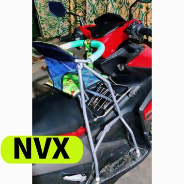 Ghế bé ngồi xe máy NVX - Ga xếp sắt sơn tĩnh điện, gấp gọn, an toàn, 199.240 VND 3