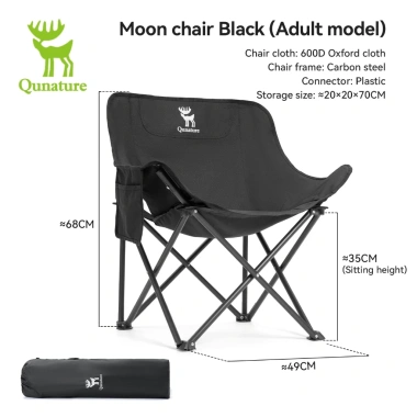 Ghế cắm trại Qunature gấp gọn mặt trăng, chịu 60‑120kg, chống mài mòn, di động - Giá chỉ 498.718₫ 8 Ghế cắm trại Qunature gấp gọn mặt trăng, chịu 60‑120kg, chống mài mòn, di động - Giá chỉ 498.718₫ 8