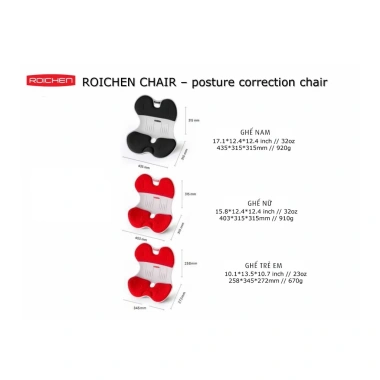 Ghế chỉnh dáng Roichen cho Nam Nữ Trẻ Em - Bảo hành 1 năm - Giá hủy diệt 697.000₫
