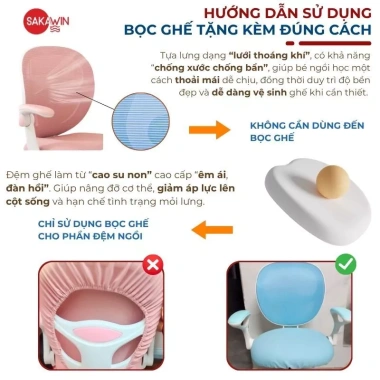 Ghế chống gù thông minh Sakawin G18 nâng hạ piston, khóa bánh tự động cho học sinh 3-18 tuổi