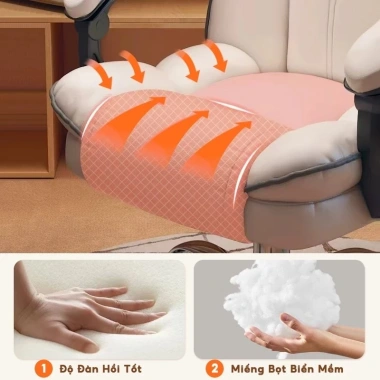 Ghế Công Thái Học Da PU Đa Năng - Gaming & Văn Phòng, Kèm Chân, Giá Ưu Đãi 1,445,997 VND