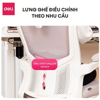 Ghế Công Thái Học DELI Giám Đốc Xoay 360°, Tựa Đầu, Điều Chỉnh Tay Vịn, Giá 2.99 Triệu 9 Ghế Công Thái Học DELI Giám Đốc Xoay 360°, Tựa Đầu, Điều Chỉnh Tay Vịn, Giá 2.99 Triệu 9