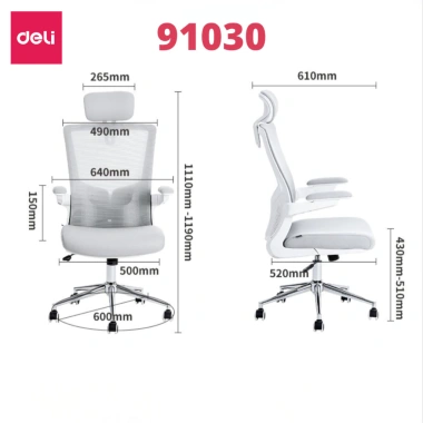 Ghế Công Thái Học DELI Giám Đốc Xoay 360°, Tựa Đầu, Điều Chỉnh Tay Vịn, Giá 2.99 Triệu 13 Ghế Công Thái Học DELI Giám Đốc Xoay 360°, Tựa Đầu, Điều Chỉnh Tay Vịn, Giá 2.99 Triệu 13