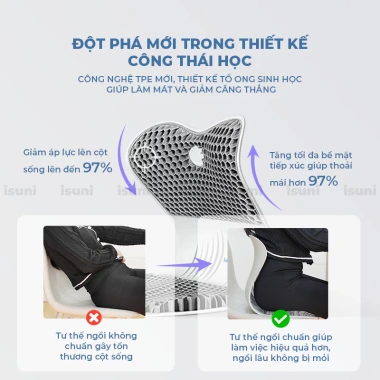 Ghế Công Thái Học Điều Chỉnh Tư Thế Ngồi, Chống Gù Lưng, Hỗ Trợ Cột Sống - Nam Nữ, Giá 879.000₫ 6