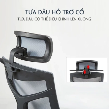 Ghế công thái học Ergonomic bảo vệ cột sống, tựa lưng sợi vải thoáng khí - giá ưu đãi 2.19 triệu