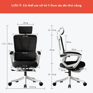 Ghế Công Thái Học Ergonomic HOMELY - Ngả Lưng 135°, Đệm Thắt Lưng Chống Đau Mỏi GVP02