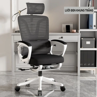 Ghế Công Thái Học Ergonomic HOMELY - Ngả Lưng 135°, Đệm Thắt Lưng Chống Đau Mỏi GVP02