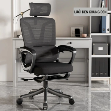 Ghế Công Thái Học Ergonomic HOMELY - Ngả Lưng 135°, Đệm Thắt Lưng Chống Đau Mỏi GVP02