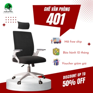 Ghế công thái học Fujiko 401 xoay 360°, tựa lưng & đầu đa màu - 749.000đ
