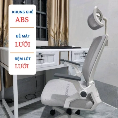 Ghế công thái học Fujiko 401 xoay 360°, tựa lưng & đầu đa màu - 749.000đ