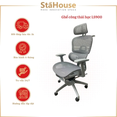 Ghế công thái học FULL LƯỚI LS900 bảo vệ cột sống, ngả lưng thoải mái 2.39 triệu