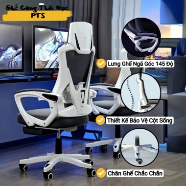 Ghế Công Thái Học Gaming PTS07 Ngã Lưng 140 độ Livestream Văn Phòng - Giá 1.249k