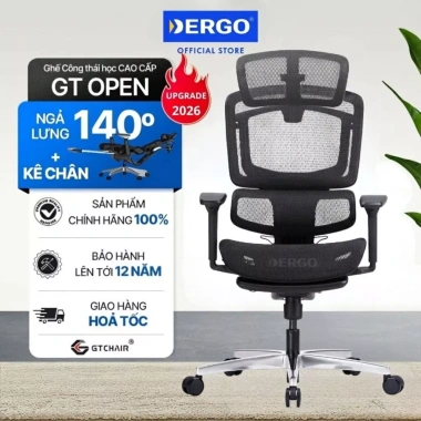Ghế công thái học GT Ergonomic Open footrest hỗ trợ lưng, lưới thoáng, 6,420,000đ