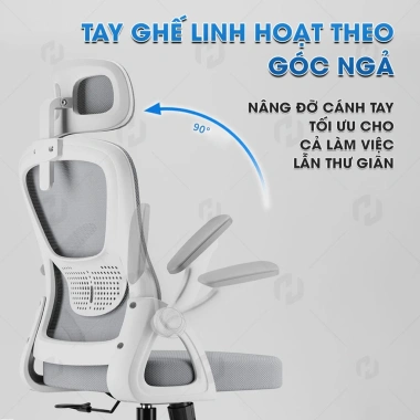 Ghế công thái học HTD-588: Ghế xoay văn phòng lưới, tay 3D, tựa đầu đa chiều, ngả lưng, nâng hạ chiều cao, giảm giá 17%