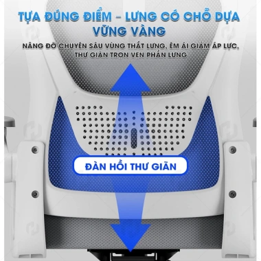 Ghế công thái học HTD-588: Ghế xoay văn phòng lưới, tay 3D, tựa đầu đa chiều, ngả lưng, nâng hạ chiều cao, giảm giá 17%