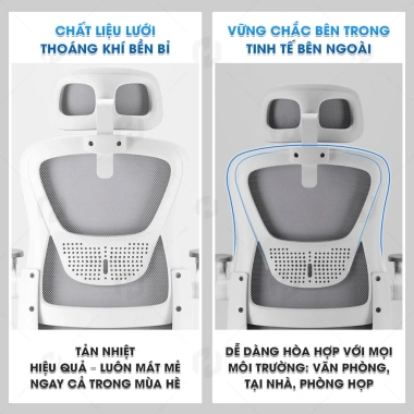 Ghế công thái học HTD-588: Ghế xoay văn phòng lưới, tay 3D, tựa đầu đa chiều, ngả lưng, nâng hạ chiều cao, giảm giá 17%