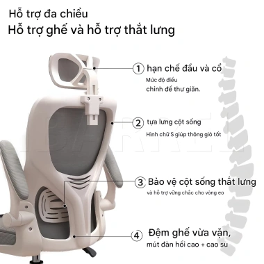 Ghế công thái học IB chơi game văn phòng, lưng cao điều chỉnh, tay vịn, tựa đầu - giá 309.000₫ 3 Ghế công thái học IB chơi game văn phòng, lưng cao điều chỉnh, tay vịn, tựa đầu - giá 309.000₫ 3