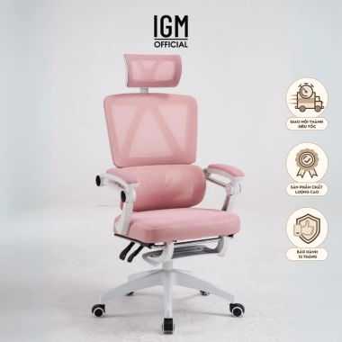 Ghế Công Thái Học IGM230 - Ghế xoay văn phòng, ngả lưng, gác chân, tựa đầu êm ái, giảm giá 20% chỉ 1.68 triệu
