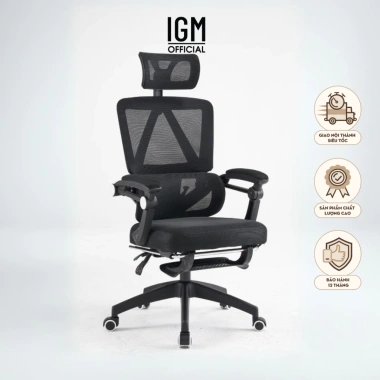 Ghế Công Thái Học IGM230 - Ghế xoay văn phòng, ngả lưng, gác chân, tựa đầu êm ái, giảm giá 20% chỉ 1.68 triệu 10 Ghế Công Thái Học IGM230 - Ghế xoay văn phòng, ngả lưng, gác chân, tựa đầu êm ái, giảm giá 20% chỉ 1.68 triệu 10