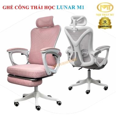 Ghế công thái học LUNAR M1/M2 - Ngã lưng thư giãn, gác chân, giảm giá 20% chỉ 1.554.000₫