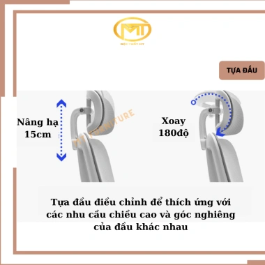 Ghế công thái học LUNAR M2 - học tập, làm việc, ngã lưng thư giãn, gác chân, đệm lưng điều chỉnh, giảm còn 16,79 triệu