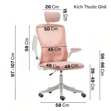 Ghế Công Thái Học PTS Tựa Đầu, Chống Mỏi Lưng, Nhựa PP - Người Lớn và Trẻ Em 688.940 VND