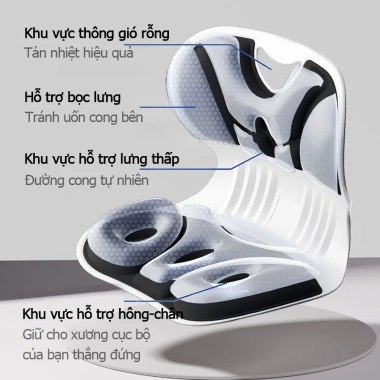 Ghế công thái học QPENZ hỗ trợ cột sống, điều chỉnh tư thế cho trẻ em và người lớn, lớp lót êm - Giá chỉ 159.000₫