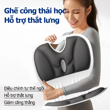 Ghế công thái học QPENZ hỗ trợ cột sống, điều chỉnh tư thế cho trẻ em và người lớn, lớp lót êm - Giá chỉ 159.000₫