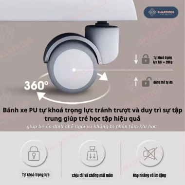 Ghế công thái học Smart Kids Royal - Chống gù, chống cận, tiêu chuẩn châu Âu, cao cấp cho học sinh 7
