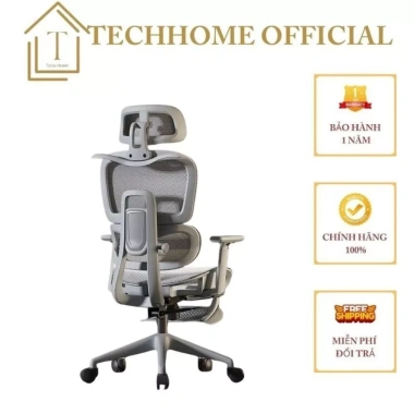 Ghế Công Thái Học TECH HOME Hỗ Trợ Cột Sống, Ngả Lưng 125°, Gác Chân Tiện Lợi 1,499,000₫