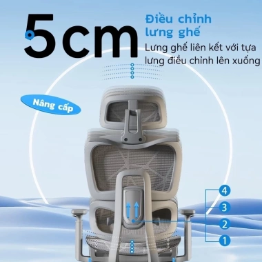 Ghế Công Thái Học TECH HOME Hỗ Trợ Cột Sống, Ngả Lưng 125°, Gác Chân Tiện Lợi 1,499,000₫