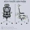Ghế công thái học văn phòng ngã lưng, xoay 360, giảm giá 2.099k - Chỉ 2,099,000₫ 8