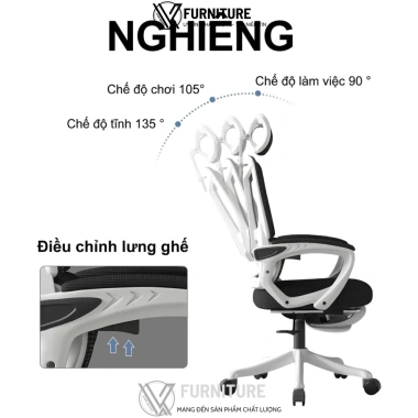 Ghế công thái học VQH-006 - Gaming, làm việc, học tập, ngả lưng, gác chân, giá ưu đãi 1.98tr 5 Ghế công thái học VQH-006 - Gaming, làm việc, học tập, ngả lưng, gác chân, giá ưu đãi 1.98tr 5