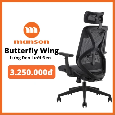Ghế công thái học Xiaomi Manson Butterfly Wing Hỏa tốc 1h nhận, lưng đa cột, giảm giá 22% chỉ 3.92 triệu