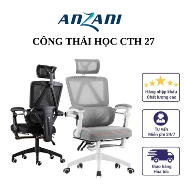 Ghế Công Thái Học Xoay Văn Phòng CTH-27 - Tựa Đầu, Gác Chân, Cao Cấp, 1.670.000₫