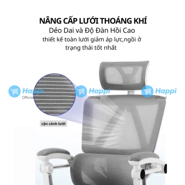 Ghế Công Thái Học Xoay Văn Phòng CTH-27 Tựa Đầu Gác Chân Cao Cấp Giá Giảm 23%