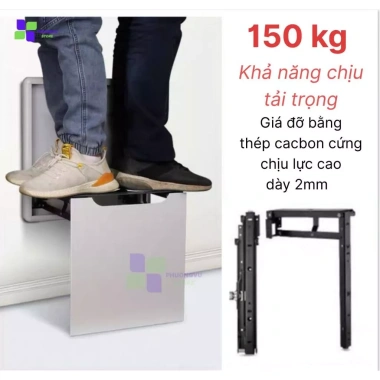 Ghế đi giầy gấp treo tường vô hình siêu mỏng 3,8cm, thép hợp kim giảm chấn êm ái - giá chỉ 1.73 triệu