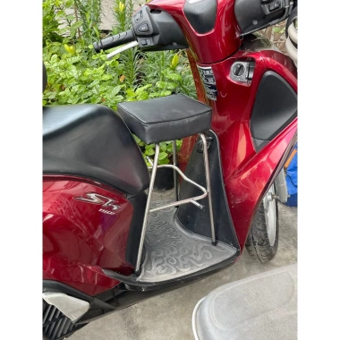 GHẾ ĐÔN INOX ĐEN XE SH AN TOÀN, YÊN NỆM ĐỆM 5KG, GIÁ 148.740 VND - ƯU ĐÃI 7