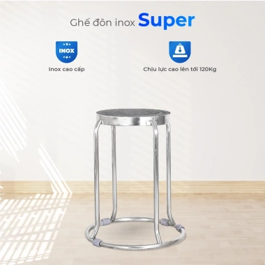 Ghế đôn inox QUI PHÚC 201/304 cao cấp trong nhà, ngoài trời, tiện lợi, giá 156,620₫ 5 Ghế đôn inox QUI PHÚC 201/304 cao cấp trong nhà, ngoài trời, tiện lợi, giá 156,620₫ 5