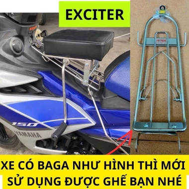 Ghế Đôn Số Inox Đen Yên Nệm An Toàn Cho Bé Xe Máy Số Cub Max Exciter 138.960₫