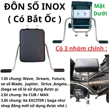 Ghế Đôn Số Inox Yên Nệm Đen - An Toàn Cho Bé Khi Đi Xe, Giá 131.240₫ (Giảm 17%) 7