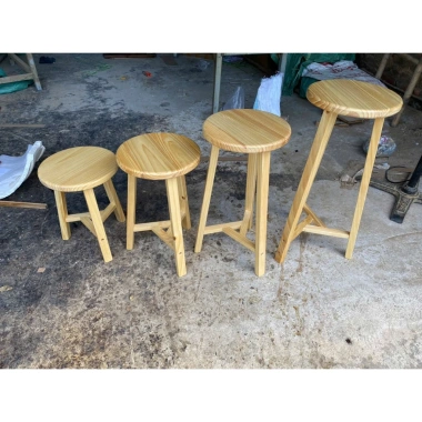 Ghế đôn tròn gỗ thông 30x30 cm – cao 30, 45, 60 cm – Mộng Decor Mt-30, bàn ghế cafe, kê chậu hoa, giảm giá 20% 5