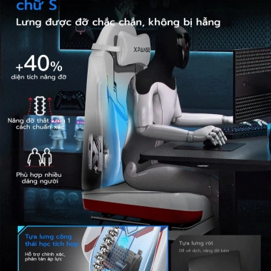 Ghế Game Xpanse Công Thái Học Đệm Thắt Lưng Tích Hợp, Ôm Sát Cột Sống – 2.498.000₫ 3
