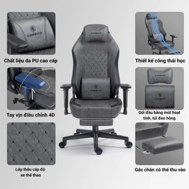 Ghế Gaming Cao Cấp M254 - Thiết Kế Công Thái Học, Ngả Lưng 180°, Giá 7 Triệu